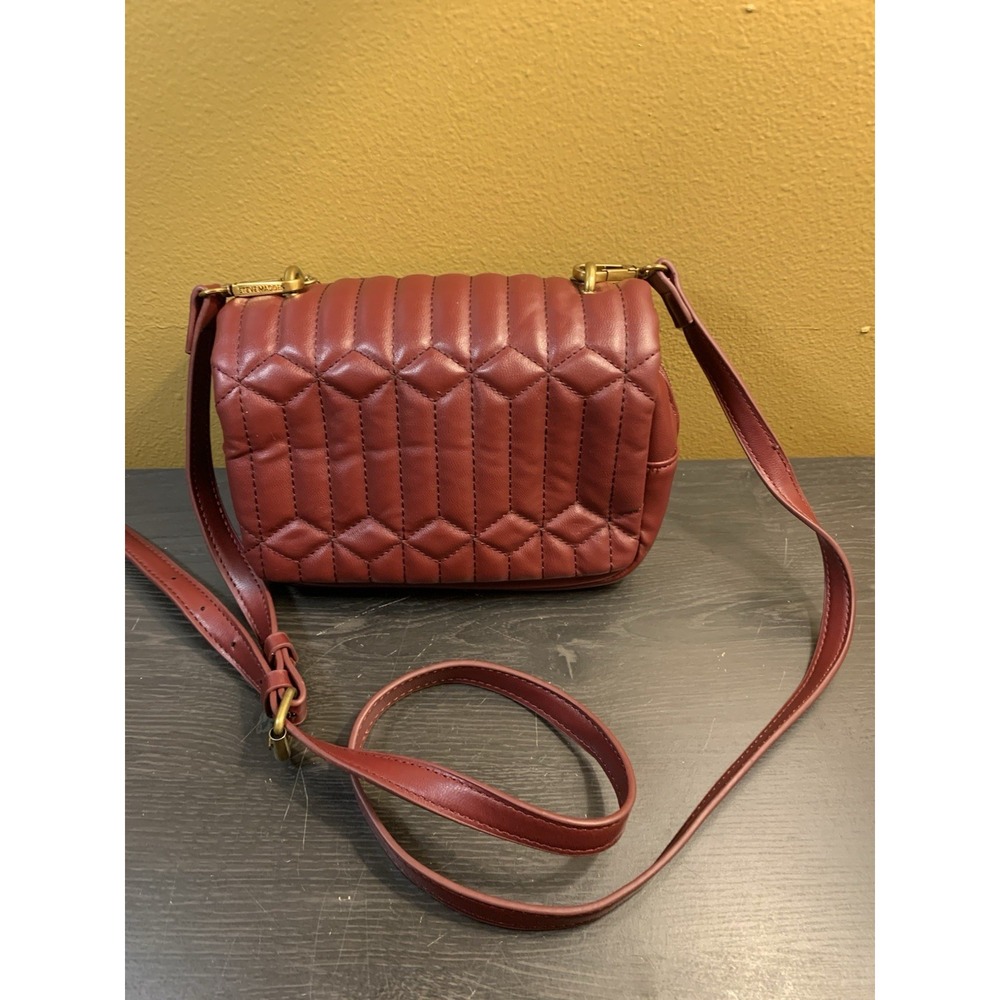Steve Madden Red Quilted Crossbody Bag with Gold Chain & Logo